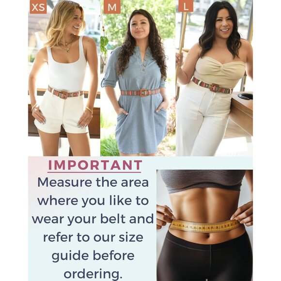 Womens Woven Multicolor Belt Brown Vegan Leather Adjustable for Casual Wear - Picture 4 of 6